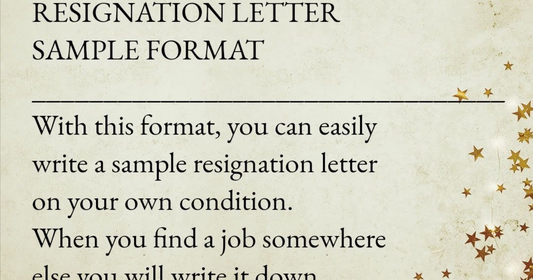 Sample Resignation Letter Format  - Facts Solution