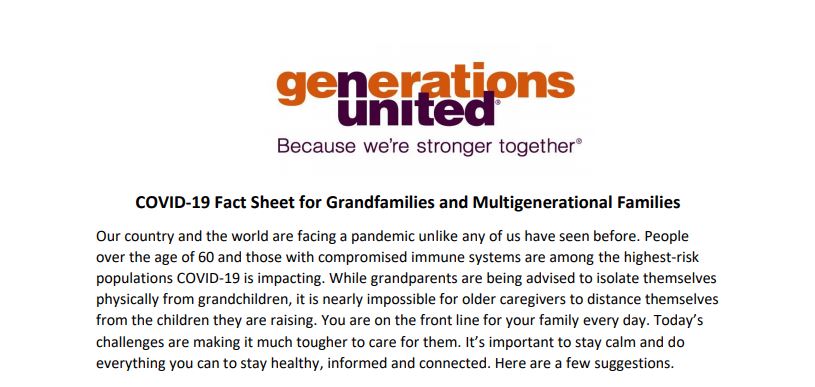 COVID-19 Fact Sheet for Grandfamilies and Multigenerational Families - The Spanish Group