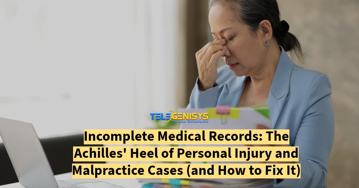 Incomplete Medical Records: The Achilles' Heel of Personal Injury and Malpractice Cases (and How to Fix It) - Telegenisys Inc.