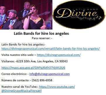 Divine Grupo Profesional Latin Bands for hire los angeles.